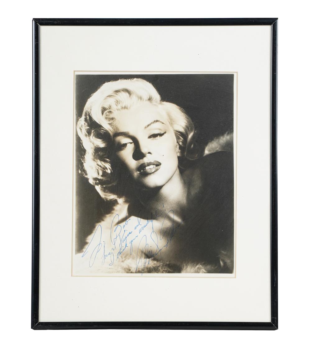 Appraisal: MARILYN MONROE AUTOGRAPHED PHOTOGRAPHsigned To Bob love kisses and I