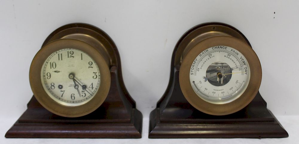 Appraisal: CHELSEA Ships Clock and a Ships Barometer From a Rye