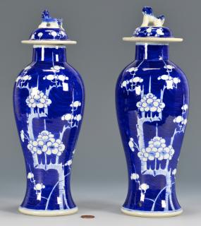 Appraisal: Pr Chinese Porcelain Baluster Vases Hawthorne Pattern Pair of Chinese