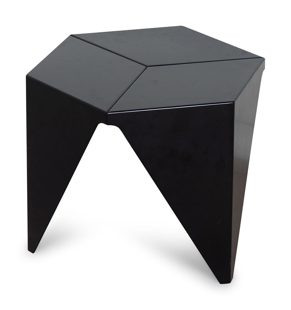 Appraisal: An Isamu Noguchi Black-Painted Aluminum Prismatic Stool Table An Isamu