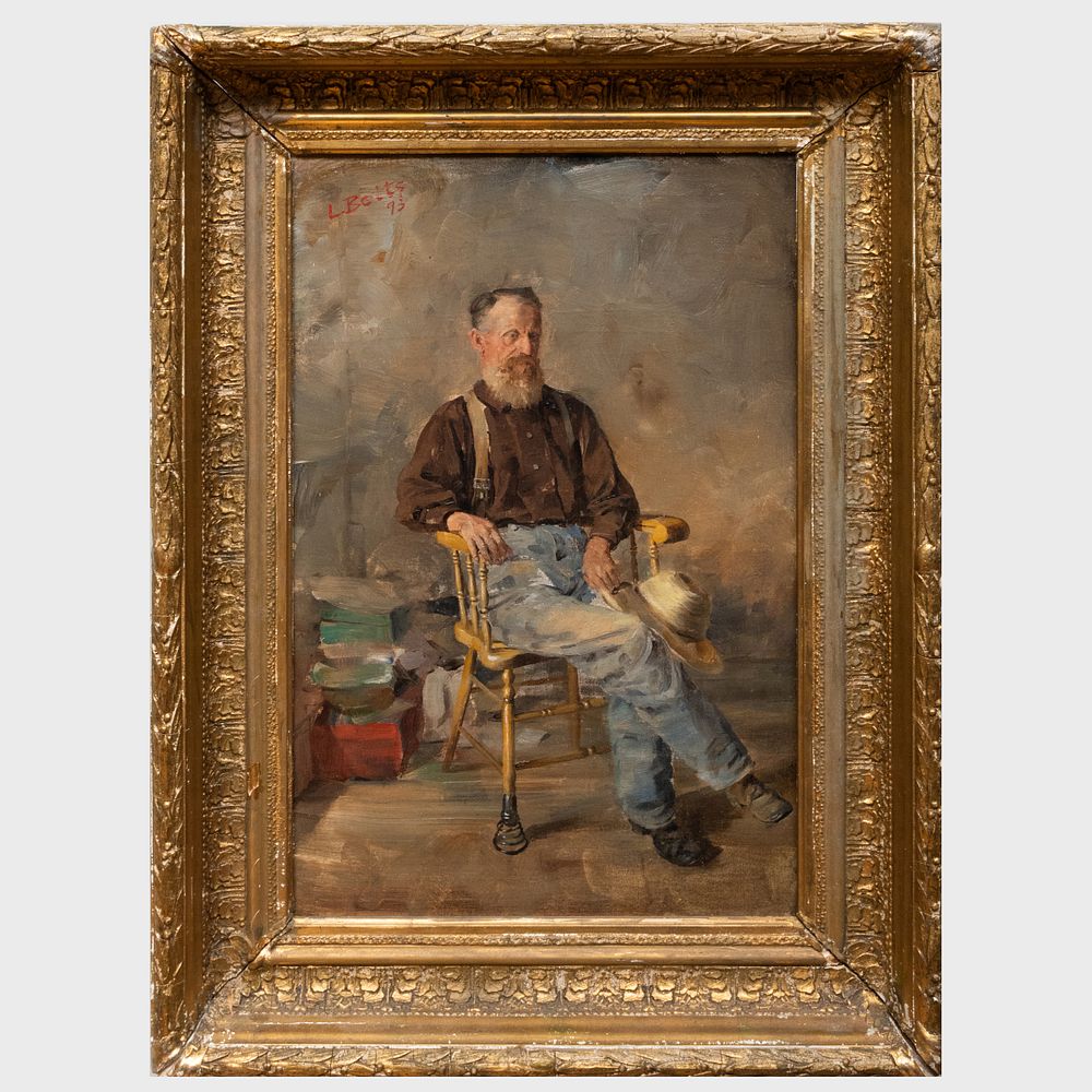 Appraisal: Louis Betts - Old Man in a Spring Rocker Oil