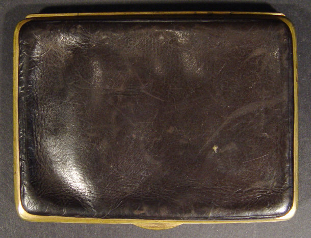 Appraisal: Victorian leather and gilt metal gentleman's card case the interior