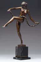 Appraisal: UNSIGNED th Century FLOWER DANCER Late th Century bronze shows