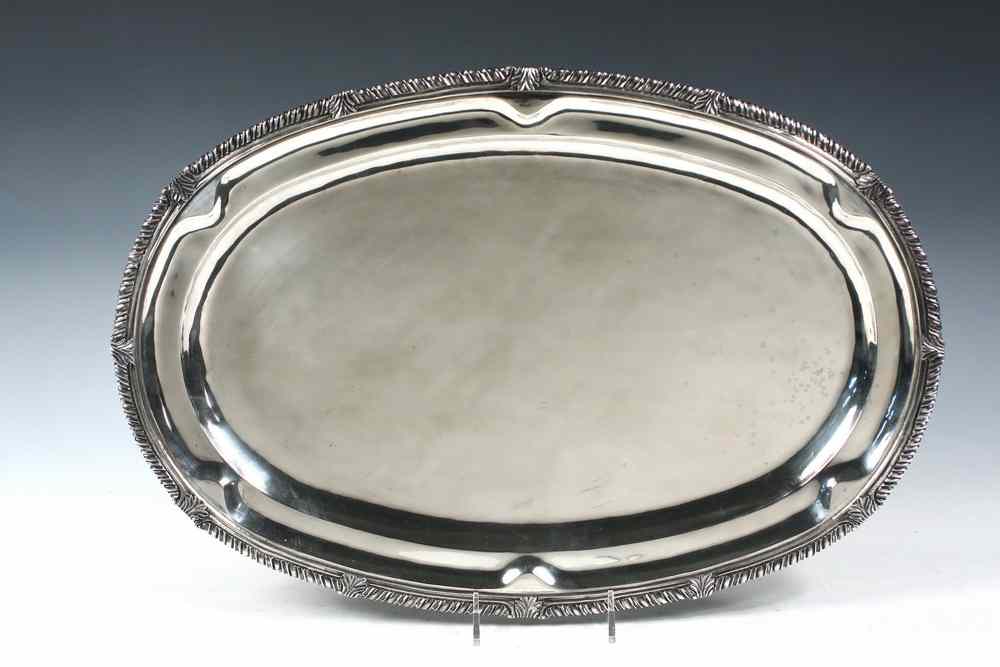 Appraisal: LARGE MEXICAN SILVER TRAY - Large Oval Mexican Sterling Silver