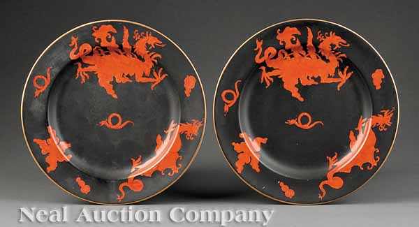 Appraisal: A Rare Pair of Ashworth Mason's Dragon Pattern Cabinet Plates