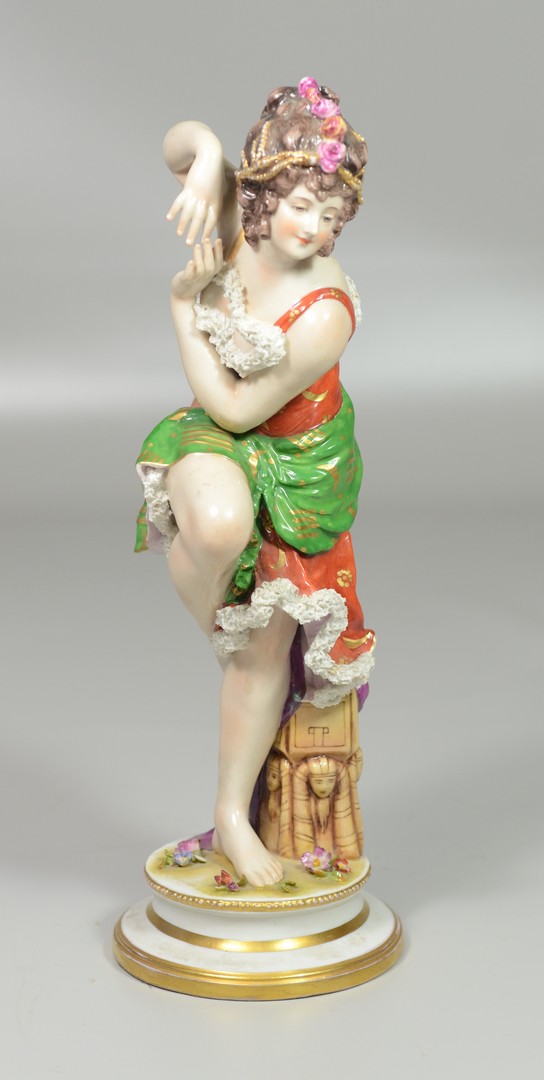 Appraisal: Volkstedt porcelain figurine of a dancing woman h very minor