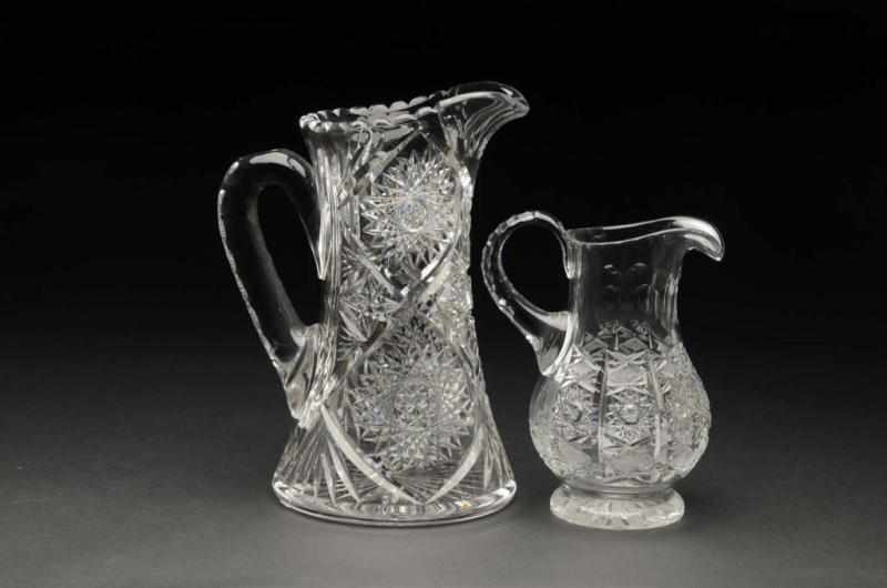 Appraisal: Lot of Cut Glass Pitchers Condition Near Mint Size Largest