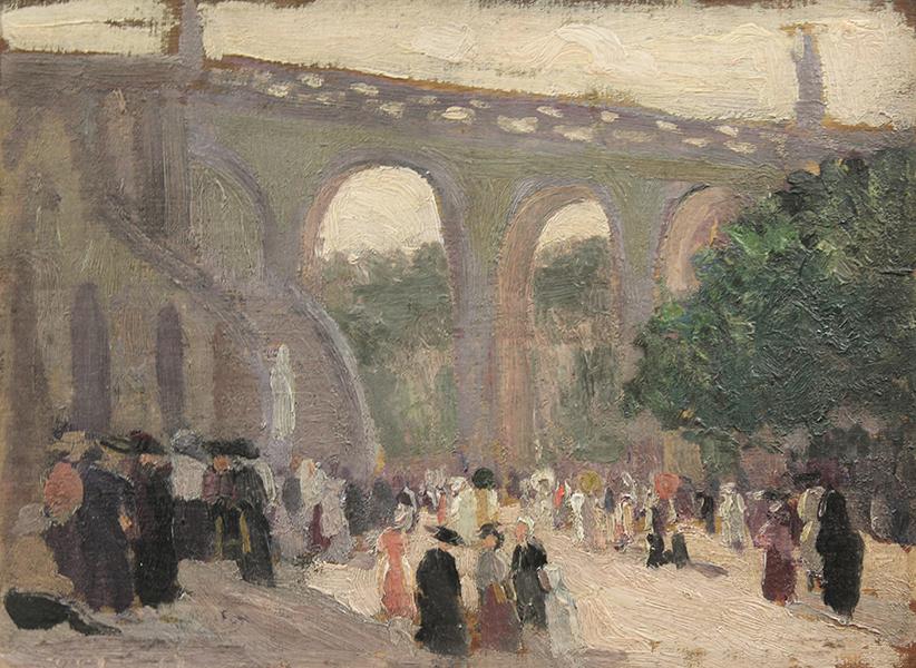 Appraisal: EMANUEL PHILLIPS FOX - The Viaduct oil on panel signed