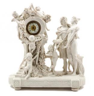 Appraisal: An Austrian Bisque Porcelain Figural Mantel Clock Height x width