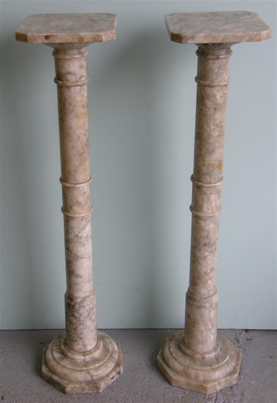 Appraisal: Pair of th century style marble columns with square tops