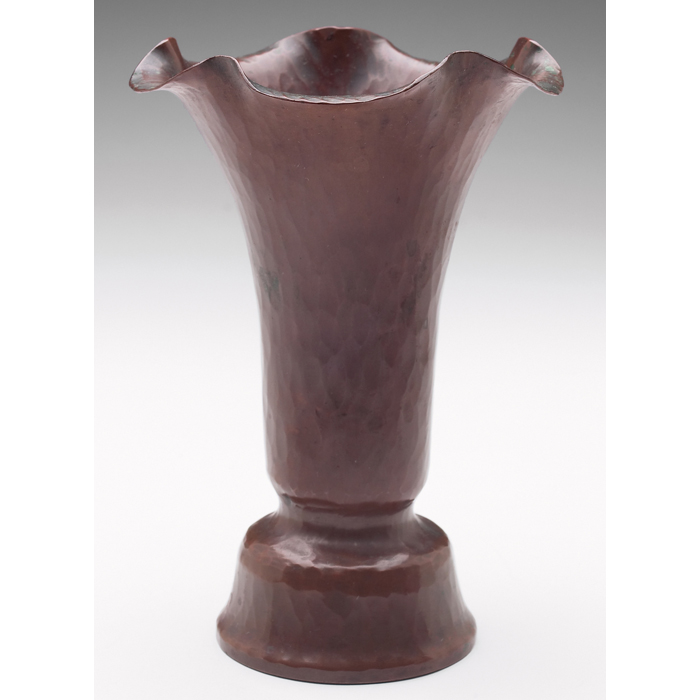 Appraisal: Dirk Van Erp vase unusual shape in hammered copper great