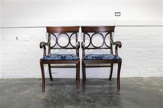 Appraisal: Sale Lot A Pair of Regency Style Mahogany Armchairs th