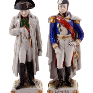 Appraisal: Two German Porcelain Figures of Napoleon and Jean Lannes Scheibe-Alsbach