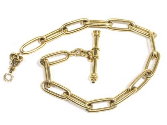 Appraisal: GOLD WATCH CHAIN WITH KEY France ca Yellow gold g