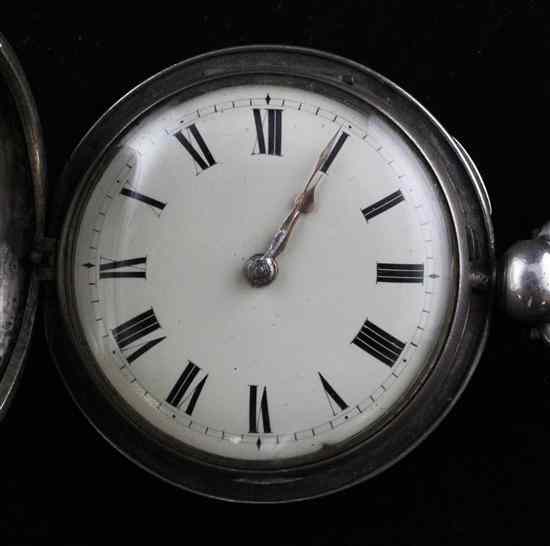 Appraisal: A George IV silver hunter keywind lever pocket watch with