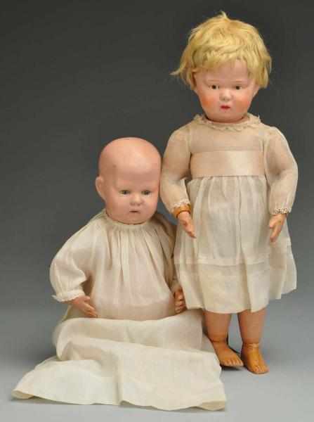 Appraisal: Lot of Schoenhut Baby Face Dolls Description Both all wood