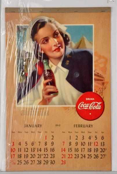 Appraisal: Coca-Cola Calendar Strong complete example Never used with only miniscule