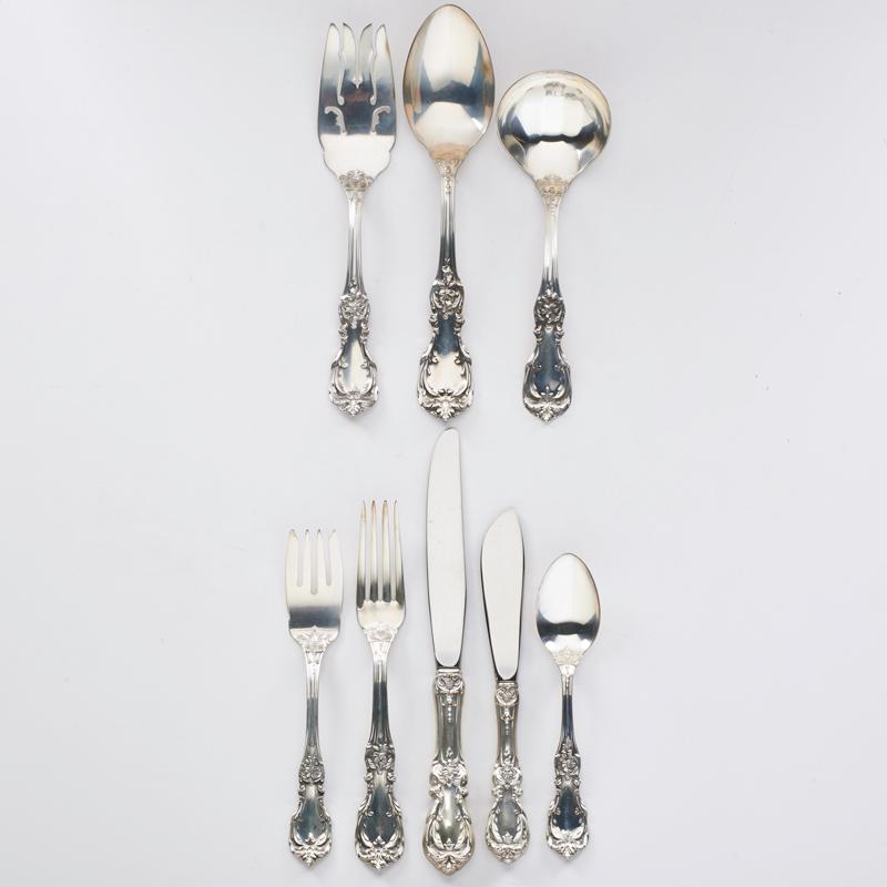 Appraisal: REED AND BARTON BURGUNDY STERLING FLATWARE Thirty six pieces mid