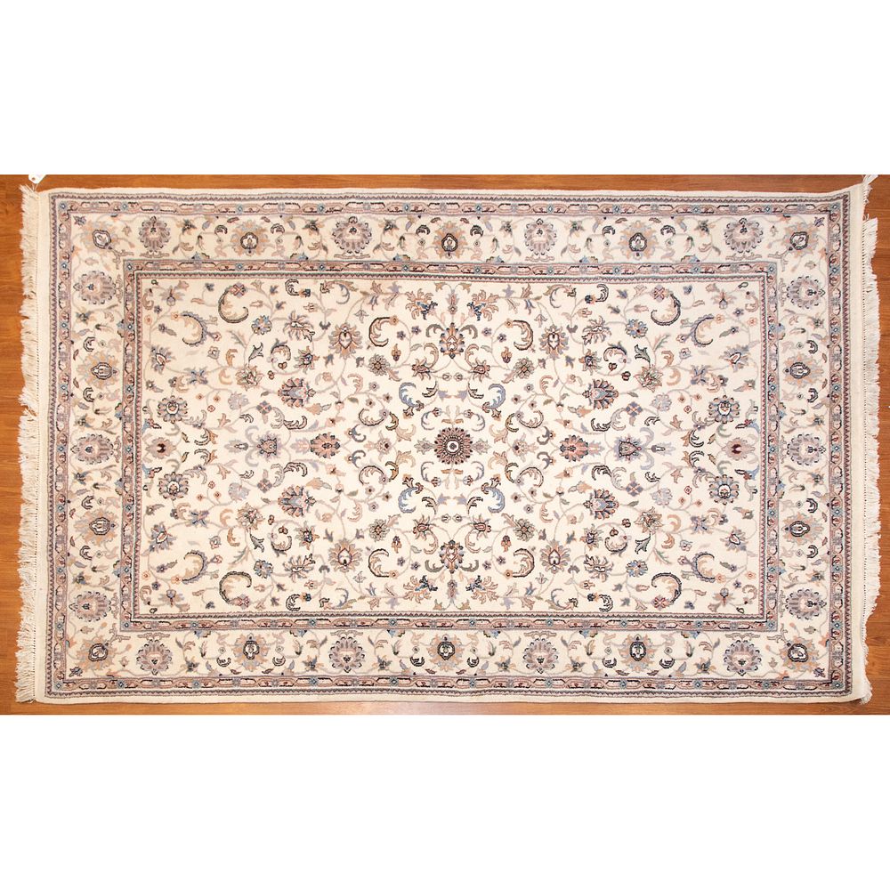 Appraisal: Indo Kashan Rug India x Modern hand-knotted wool pile on