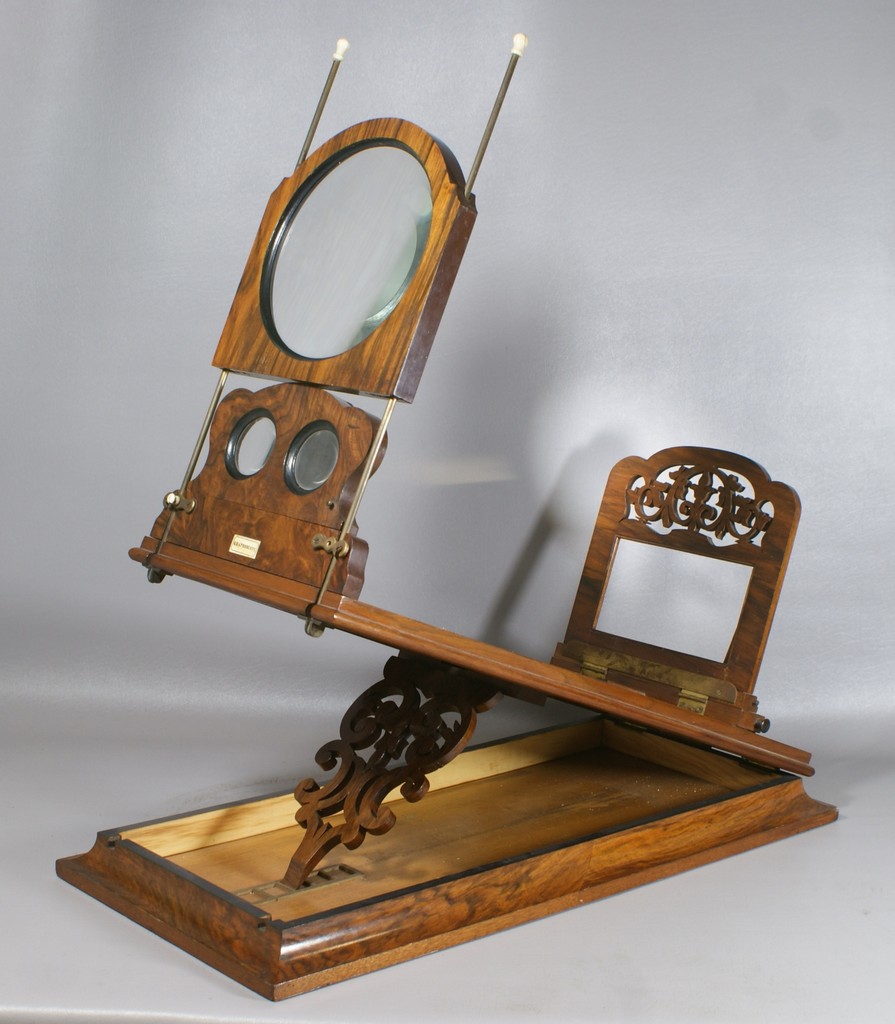 Appraisal: Rosewood Rowsell type Graphoscope with Graphoscope lens based on the