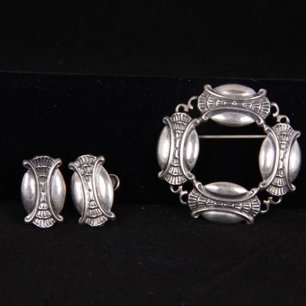 Appraisal: Danecraft C Ruopoli pc Danish Sterling Brooch Pin Clip Earrings