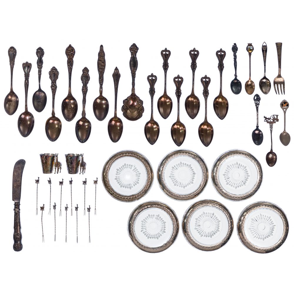 Appraisal: STERLING SILVER FLATWARE AND HOLLOWWARE ASSORTMENT items including utensils picks