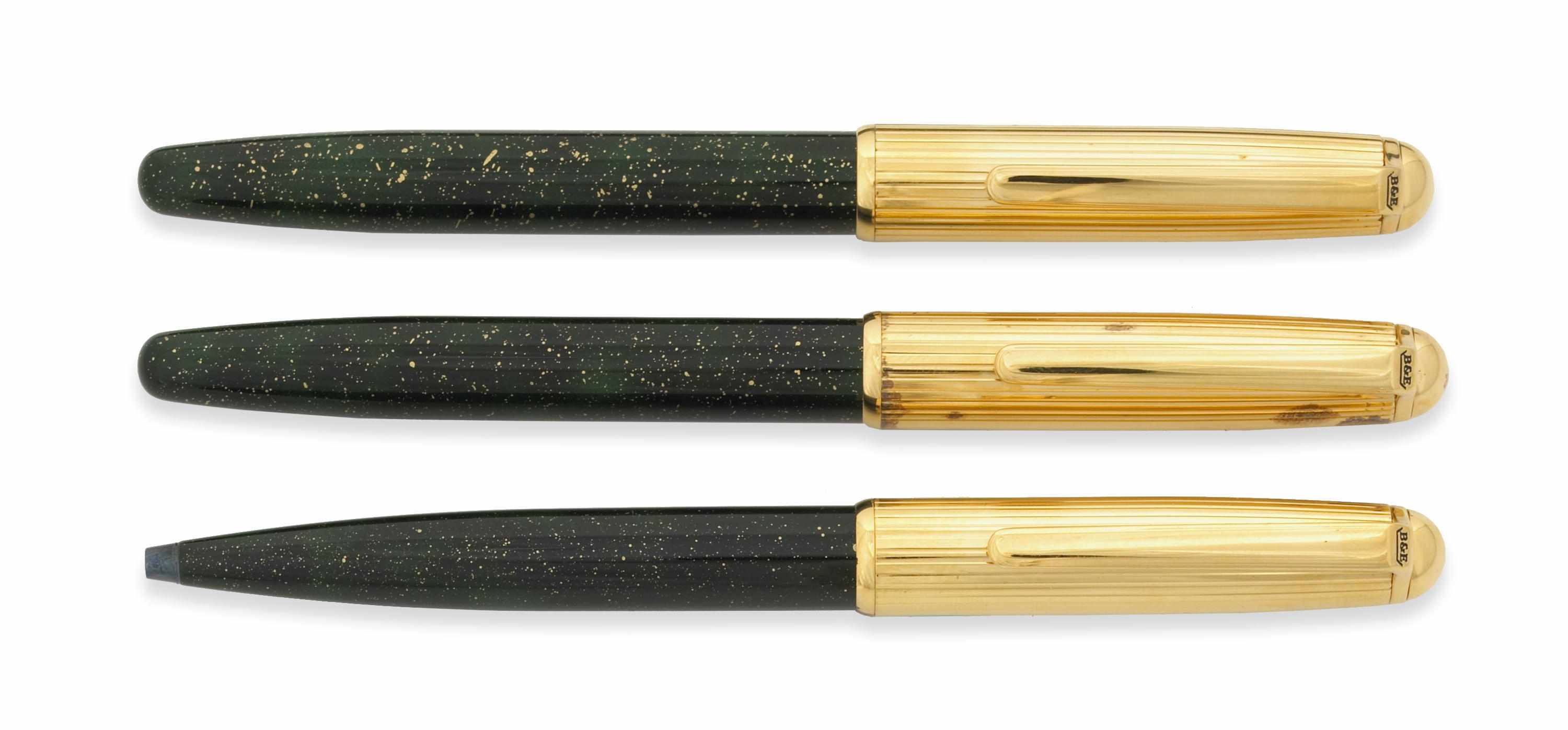 Appraisal: BOSSERT ERHARD Three Piece Bascolar Series Comprising fountain pen rollerball