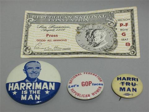 Appraisal: TICKET TO REPUBLICAN NATIONAL CONVENTION BUTTONS