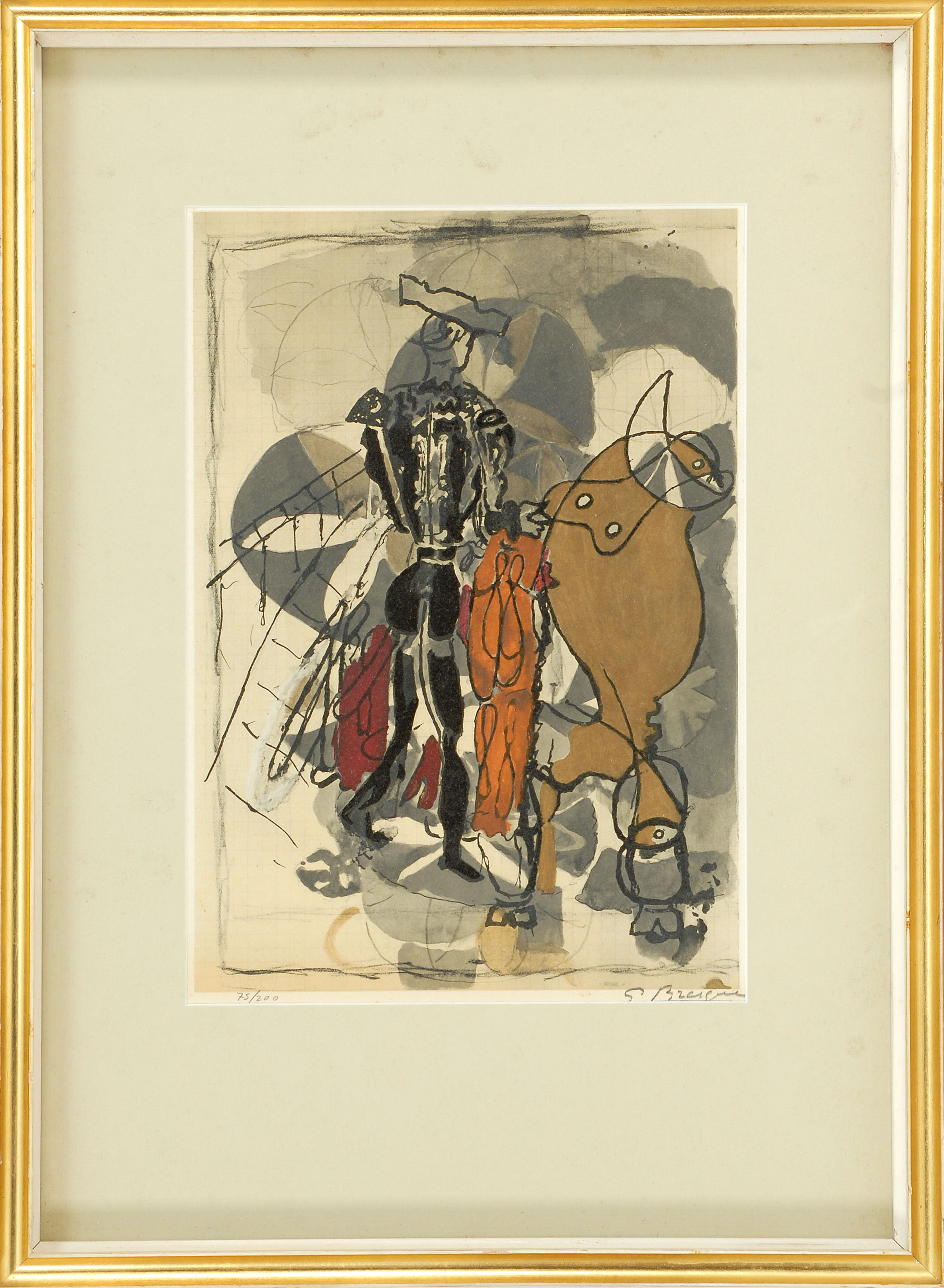 Appraisal: GEORGES BRAQUEFrench - Torero Signed in pencil lower right margin