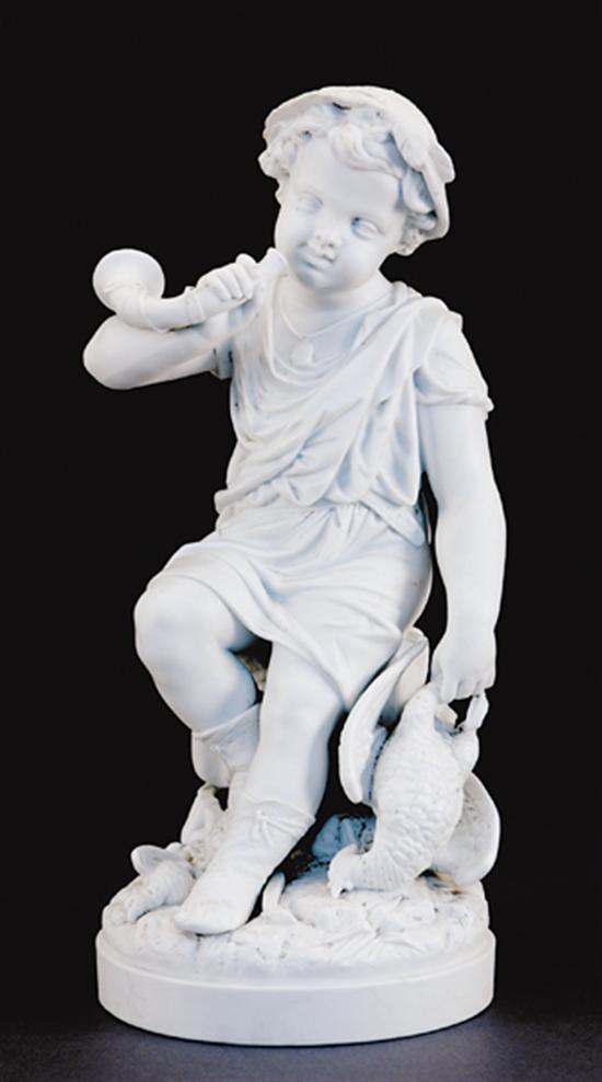 Appraisal: Bisque porcelain figure late th centuryfigural depiction of young boy