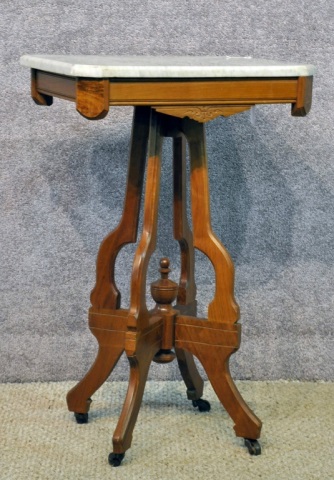 Appraisal: Victorian Walnut Center TableWith marble top x x