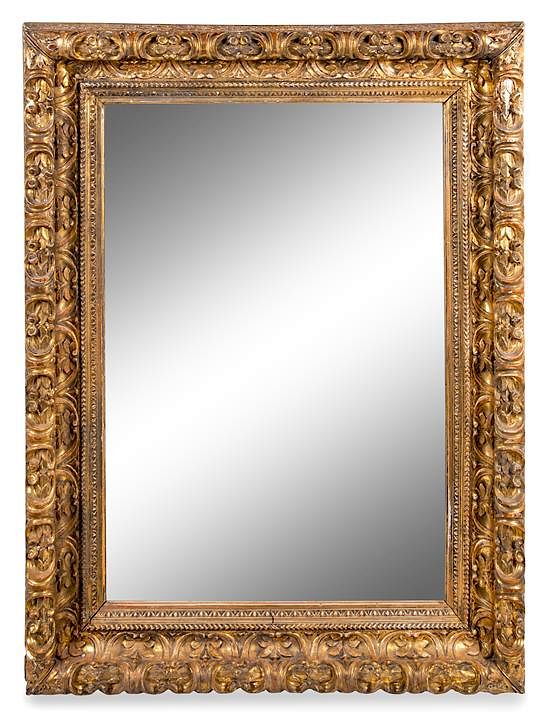 Appraisal: A Continental Giltwood Mirror Height x width inches A Continental