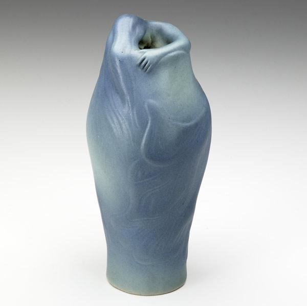 Appraisal: VAN BRIGGLE Lorelei vase with turquoise matte glaze incised mark