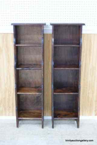 Appraisal: Vintage Knotty Pine Standing Book ShelvesThis is for pair of