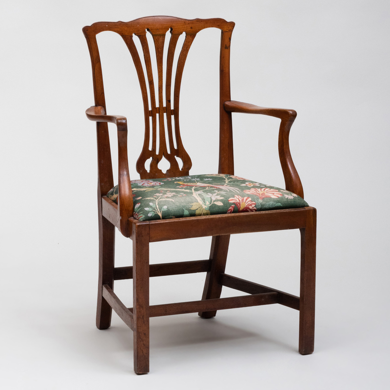 Appraisal: George III Mahogany Armchair x x in height of seat