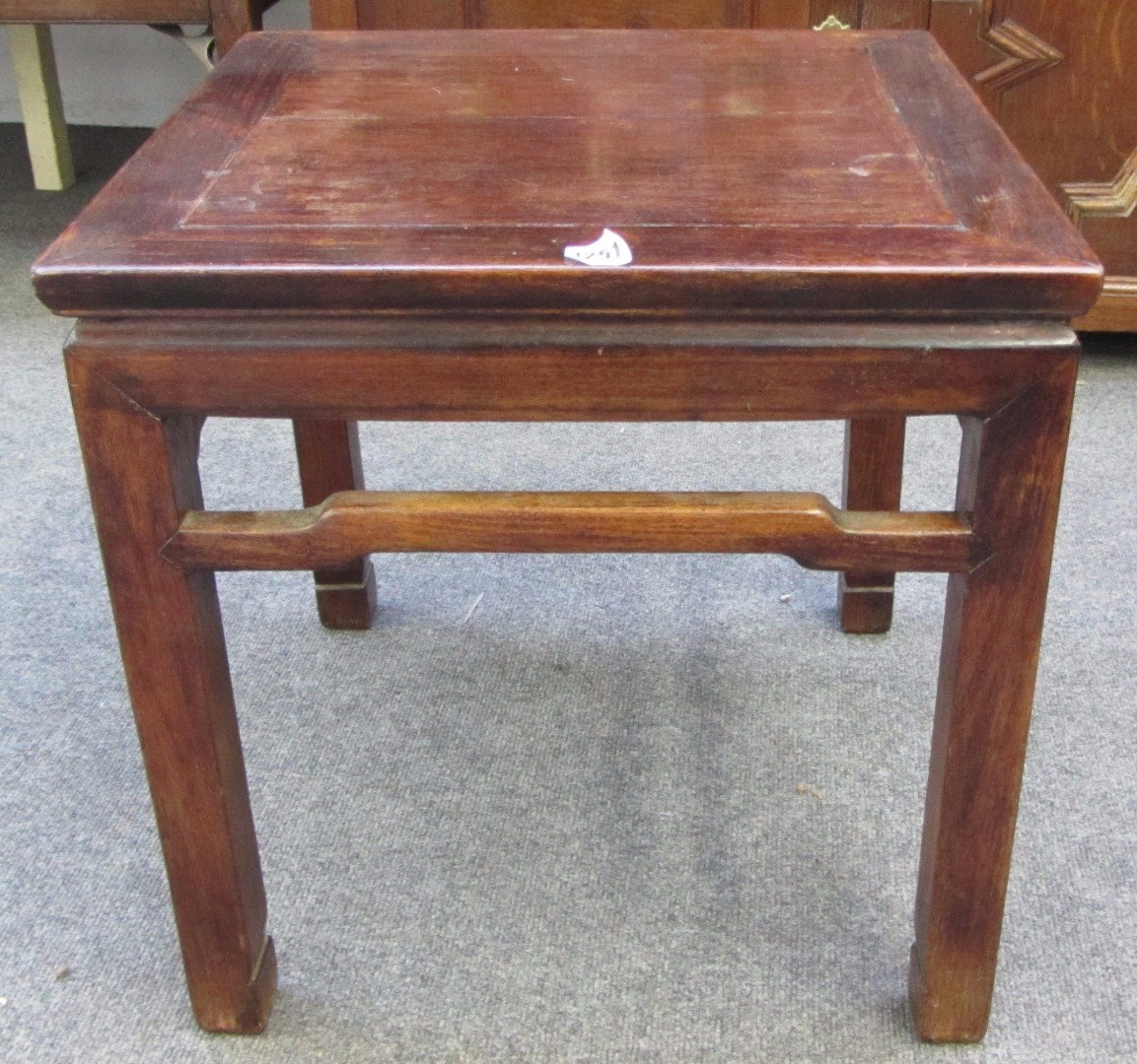 Appraisal: A late th century Chinese hardwood corner leg table with