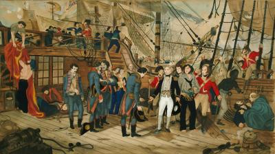 Appraisal: ENGLISH SCHOOL th Century The French Admiral Surrenders to Nelson