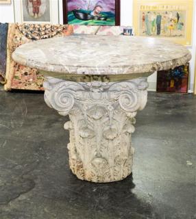 Appraisal: A Neoclassical Style Marble and Composition Center Table th century