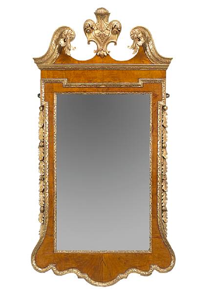 Appraisal: A George I parcel gilt walnut mirror early th century