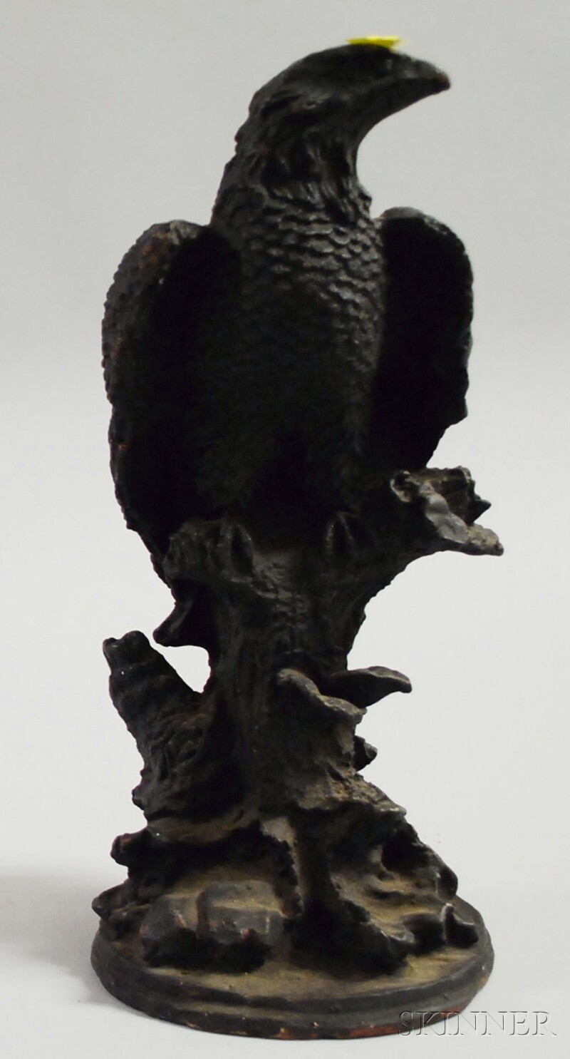 Appraisal: Black-painted Cast Metal Eagle Figure ht in