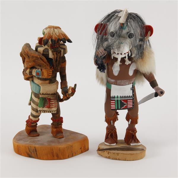 Appraisal: Two Native American Hopi Kachina Dolls Signed N Tee H