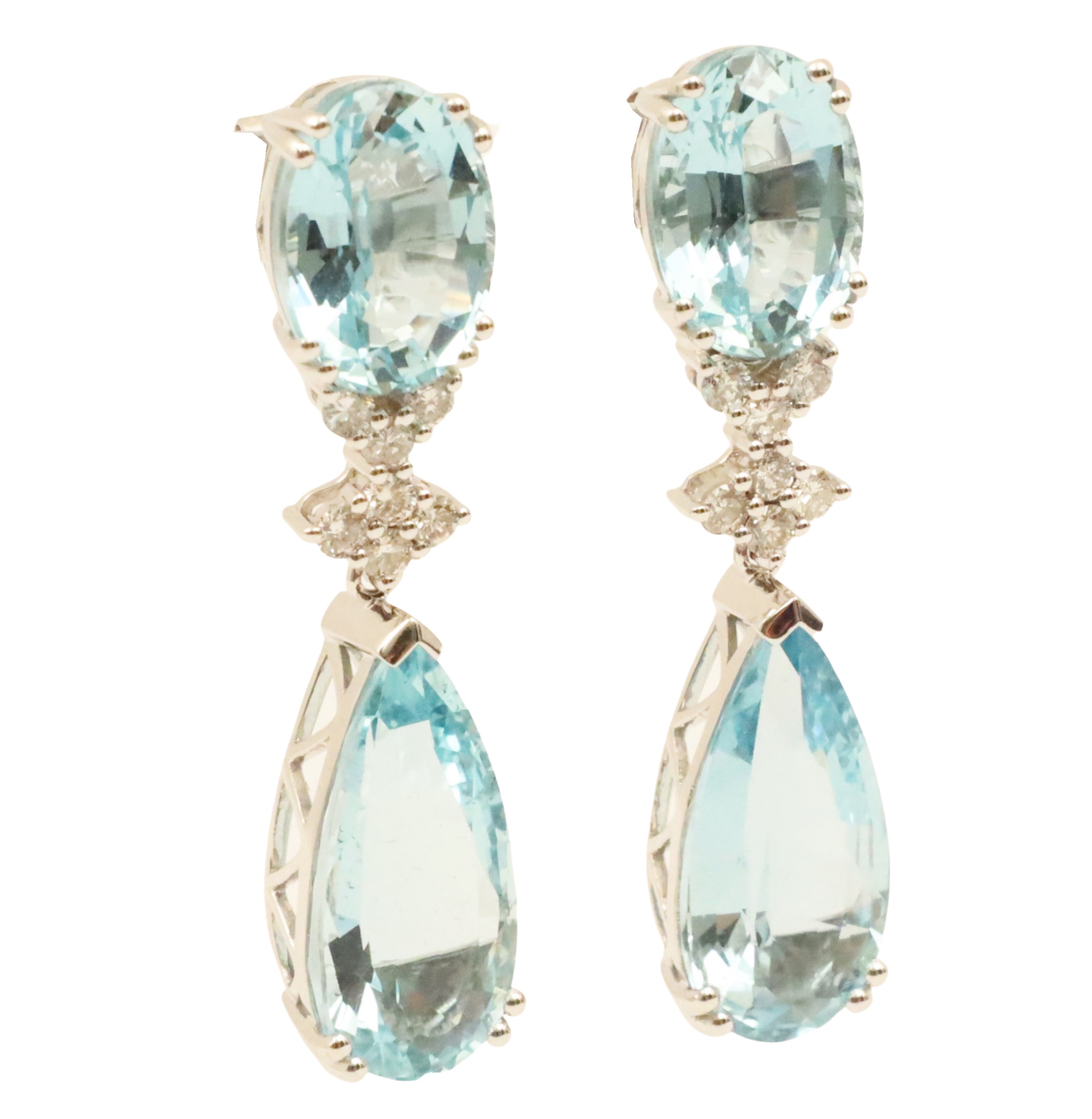 Appraisal: Pair of K white gold Aquamarine and Diamond dangle earrings