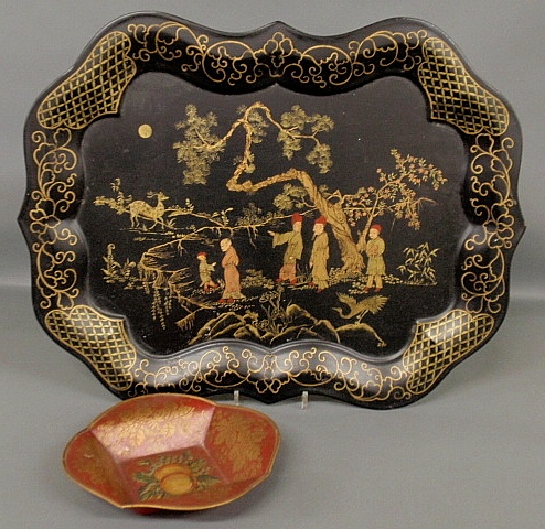 Appraisal: - Large Tole decorated tray by Martha Hutchinson x tog