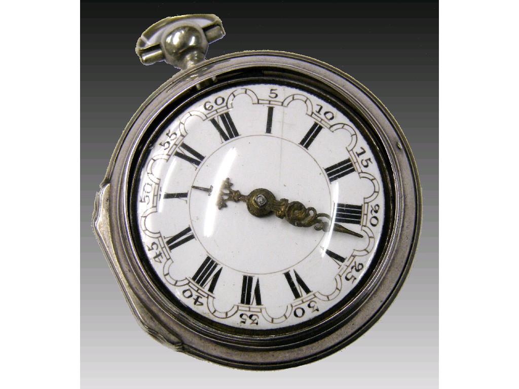 Appraisal: George III silver pair cased fusee verge pocket watch hallmarked