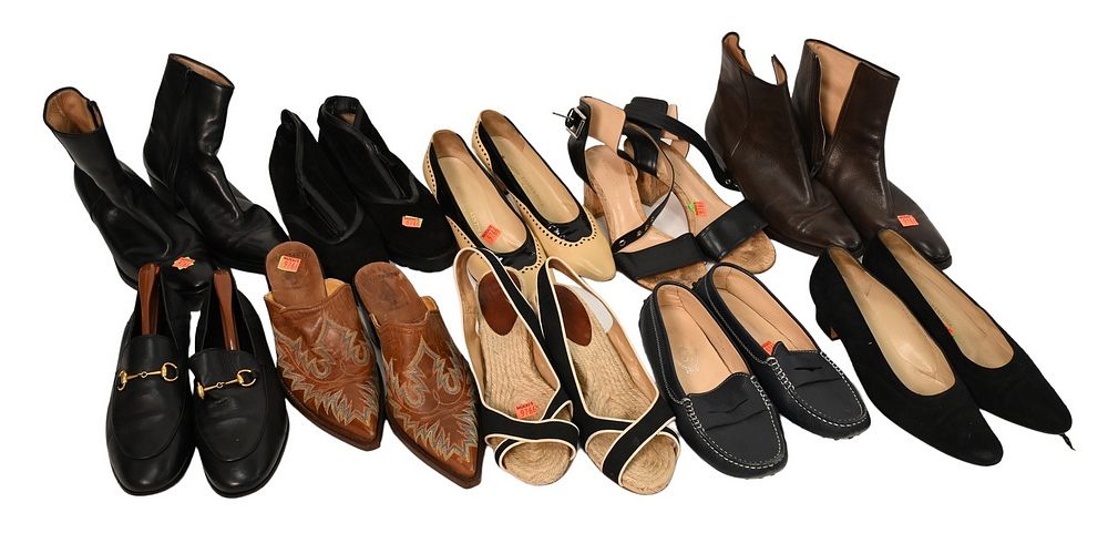 Appraisal: Ten Pairs of Designer Shoes and Boots to include black