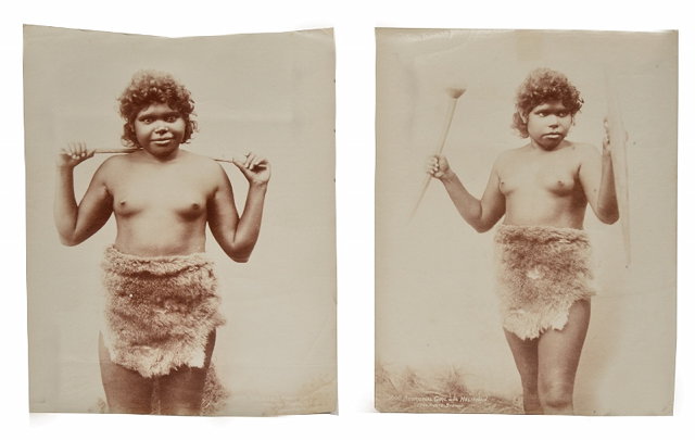 Appraisal: TWO PHOTOGRAPHIC PRINTS OF ABORIGINAL GIRLS by Charles Kerry Photographer