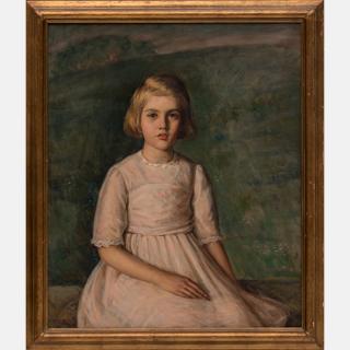 Appraisal: Harry Farlow - Portrait of Margaret Hildt Oil on canvas