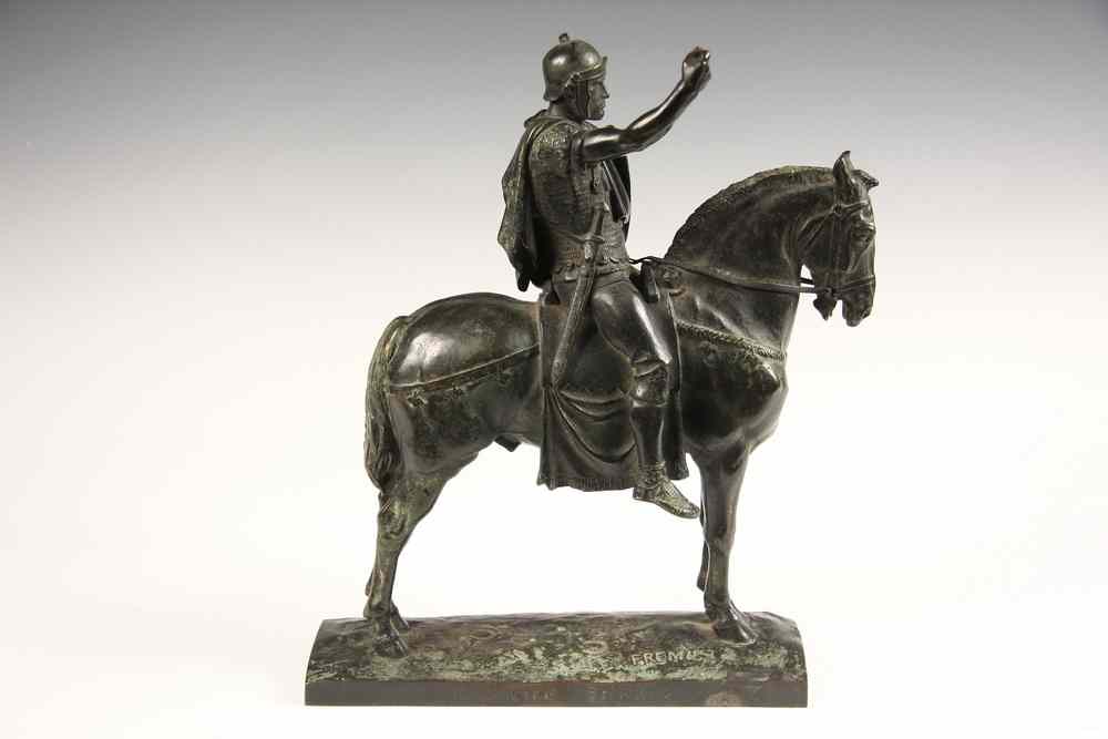 Appraisal: BRONZE SCULPTURE - 'Cavalier Romain' by Emmanuel Fremiet French -