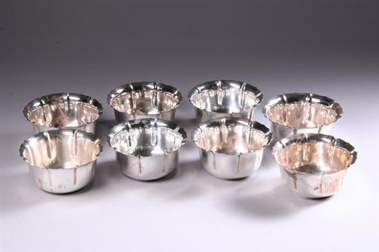 Appraisal: EIGHT AMERICAN STERLING SILVER FINGER BOWLS Simple form with petal