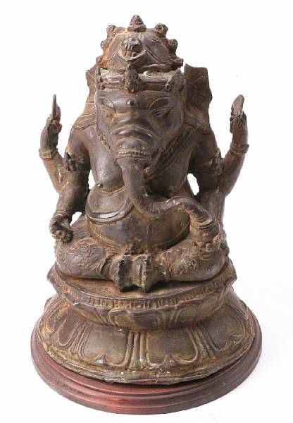 Appraisal: A Southeast Asian patinated metal figure of Ganesha height in